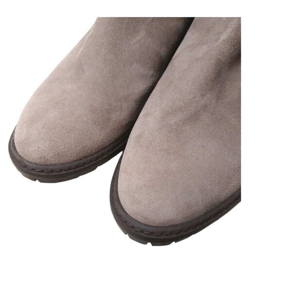 Stuart Weitzman Shearling Parka Over Knee Boots Sz 8 M Taupe Suede Leather 50/50 - Picture 5 of 14